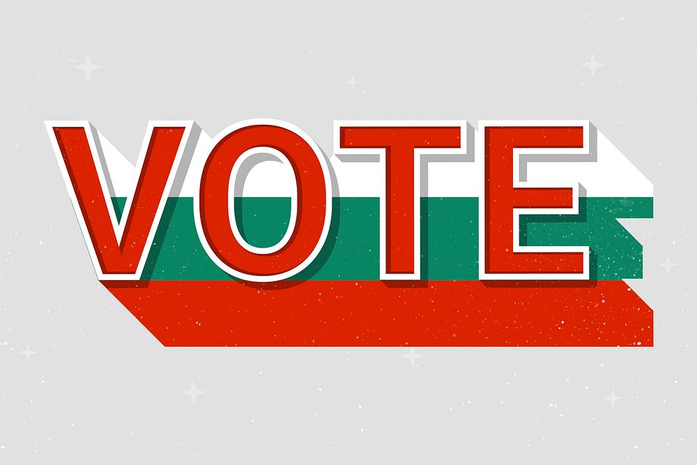 Election vote word Bulgaria psd flag