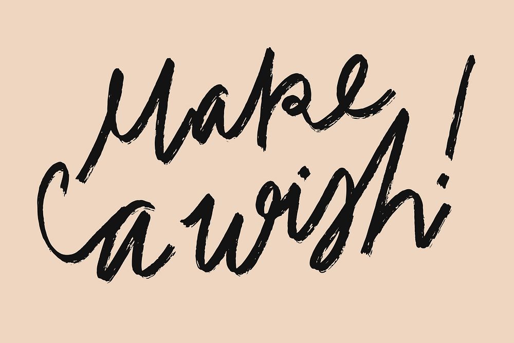 Elegant make a wish script font psd typography