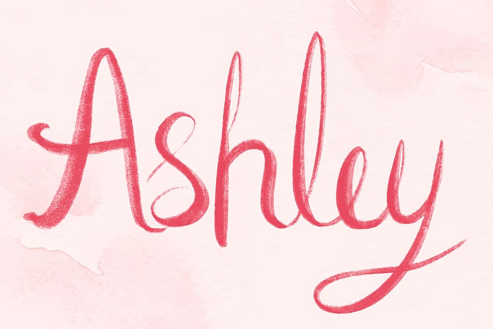 Pink Ashley vector name lettering font