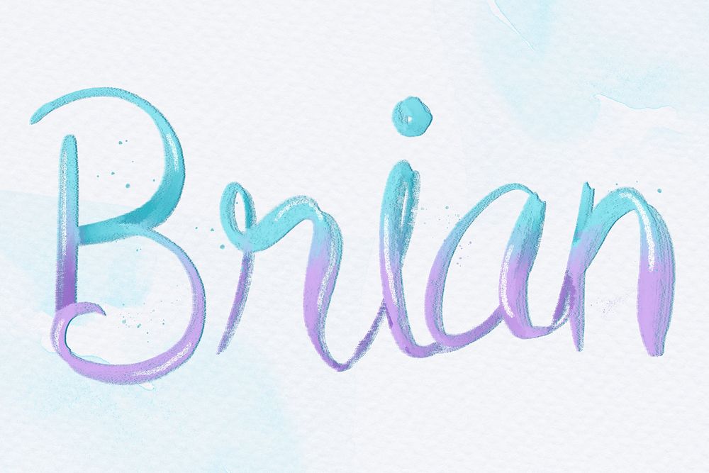 Brian male name psd word typography
