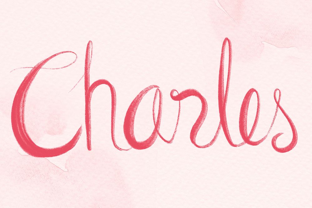 Pink Charles name word psd typography