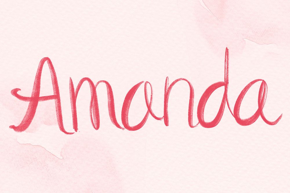 Amanda cursive word psd typography script