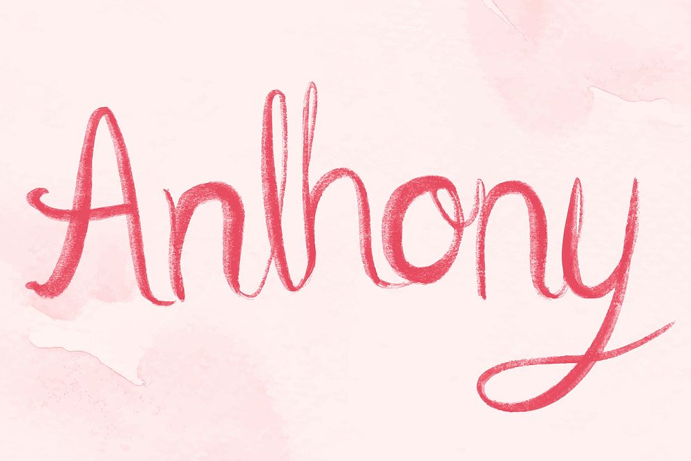 Pink Anthony name vector word typography