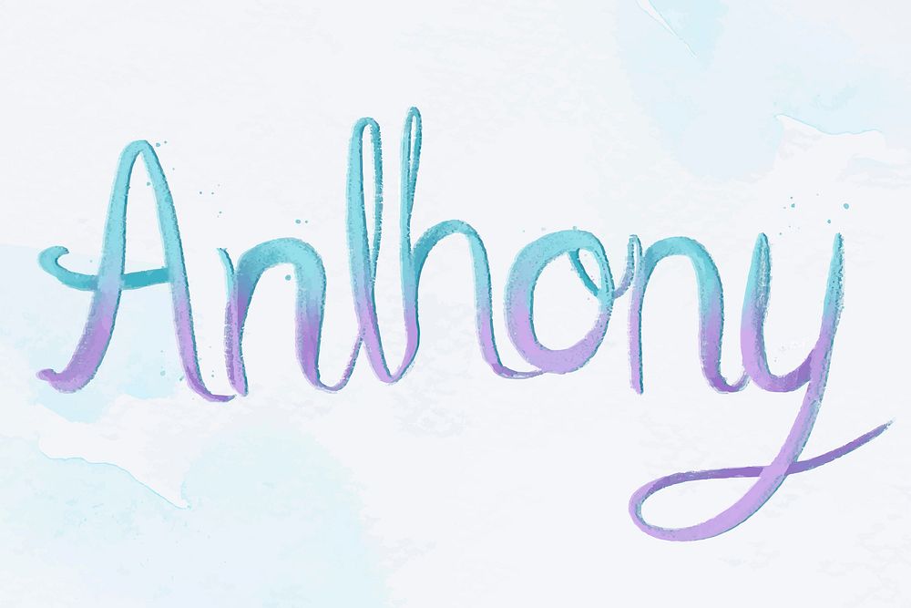 Anthony name hand vector lettering font