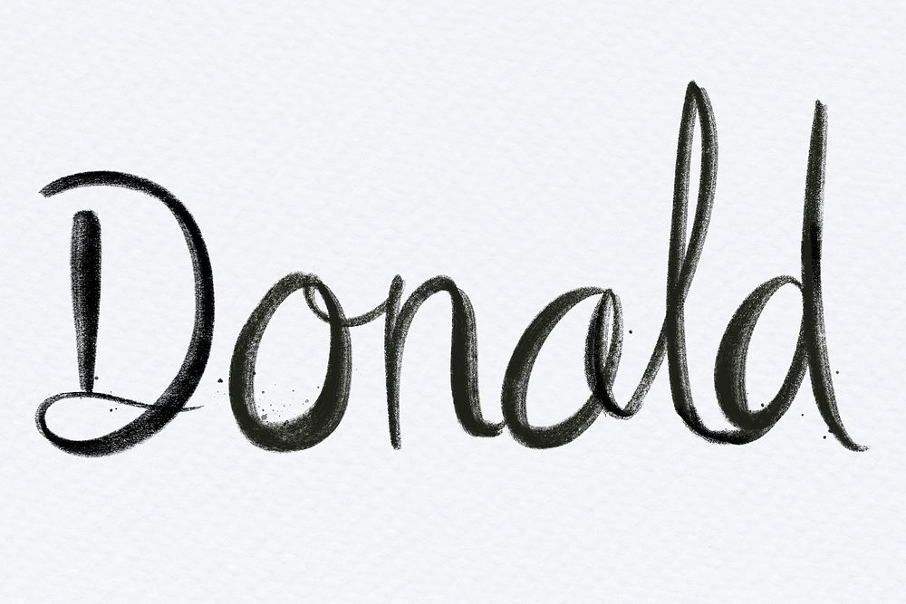 Hand drawn Donald font psd typography