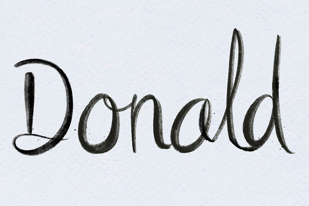 Hand drawn Donald font vector typography