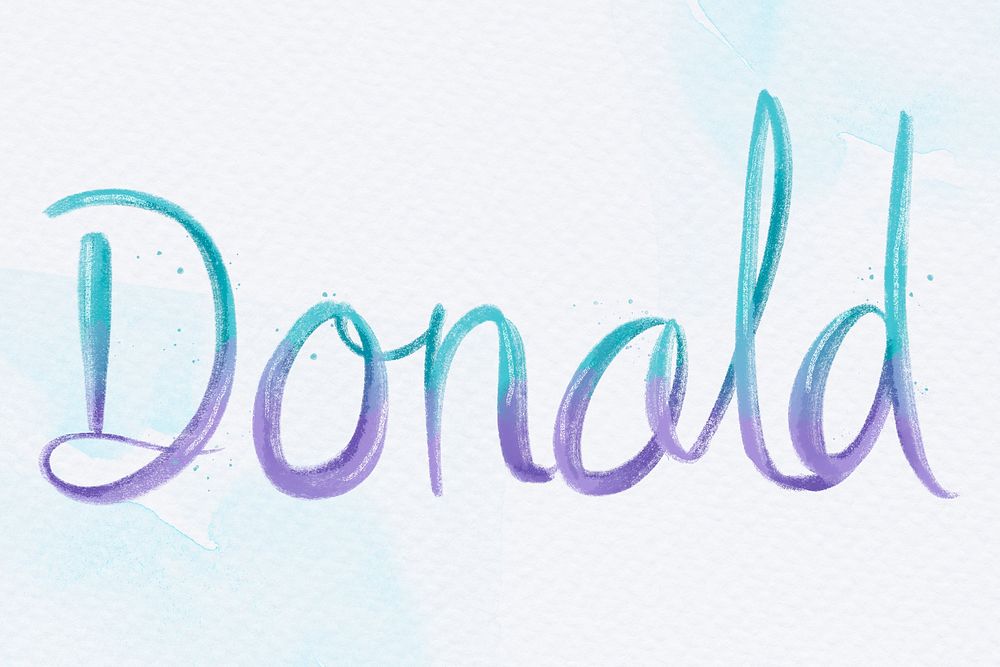 Donald name hand lettering psd font