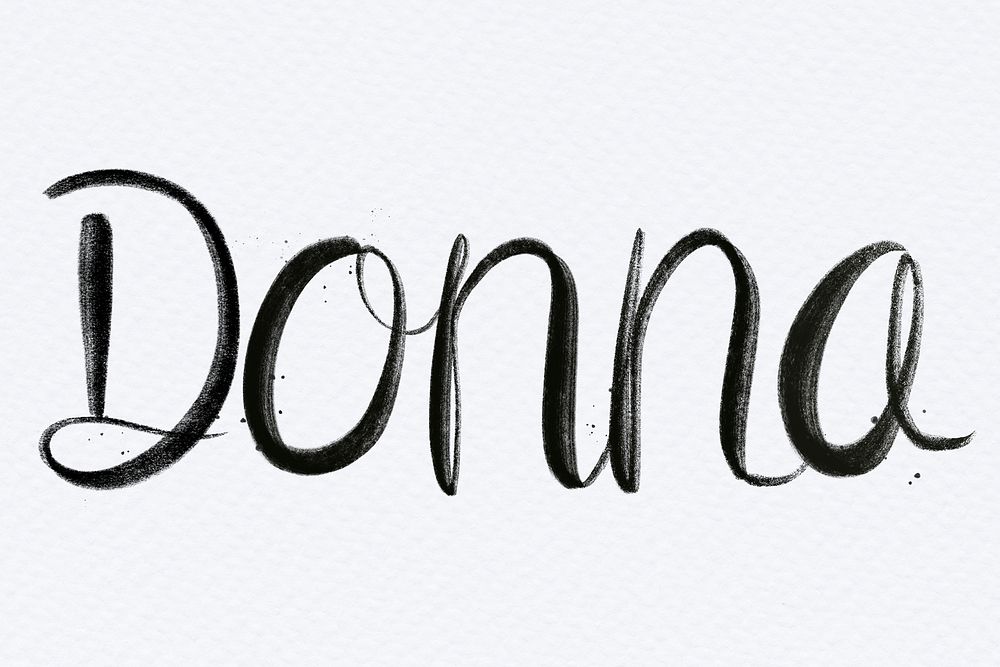 Hand drawn Donna font psd typography