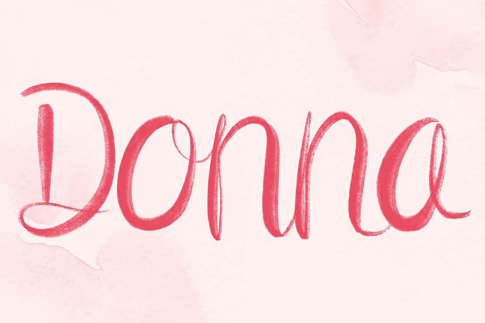 Donna name pink vector word typography