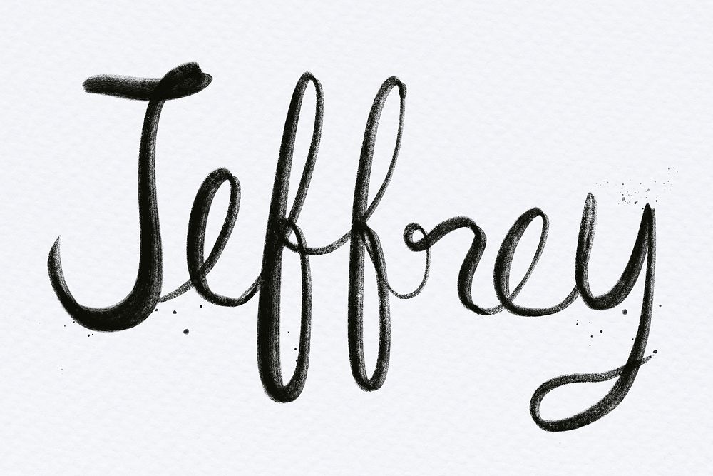 Psd hand drawn Jeffrey font typography