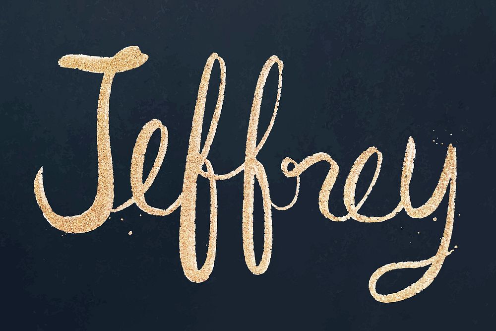 Jeffrey sparkling gold font vector typography