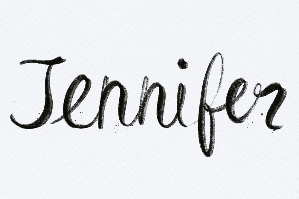 Hand drawn psd Jennifer font typography