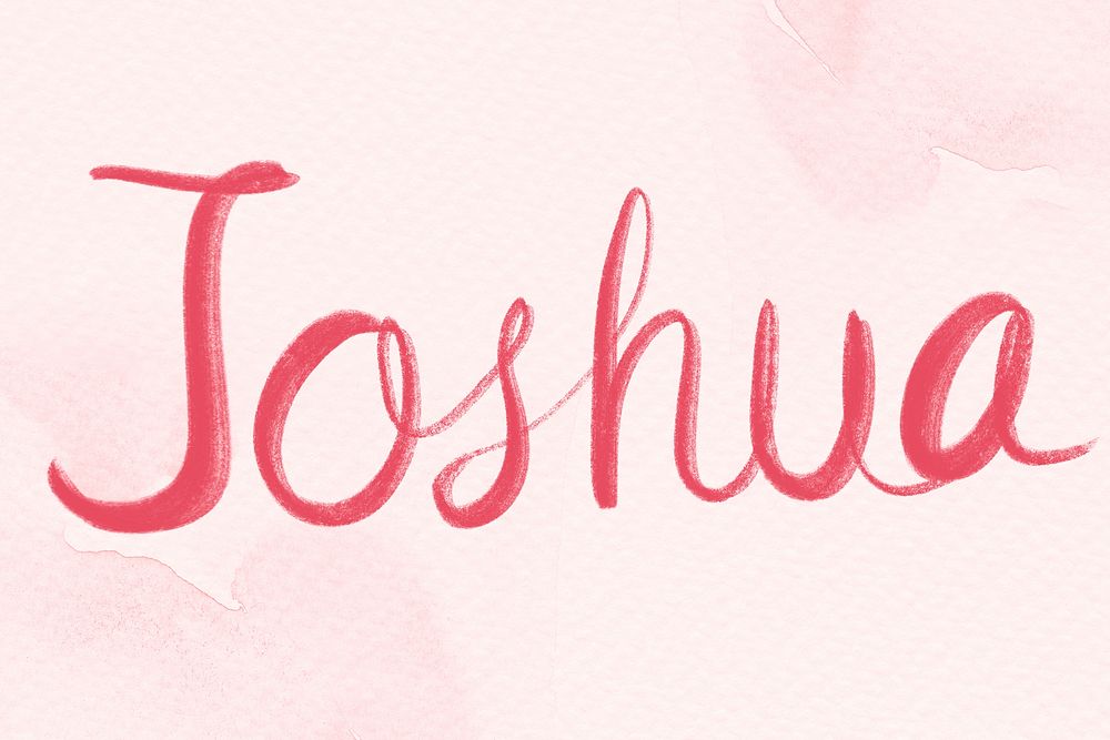 Joshua male name lettering psd font
