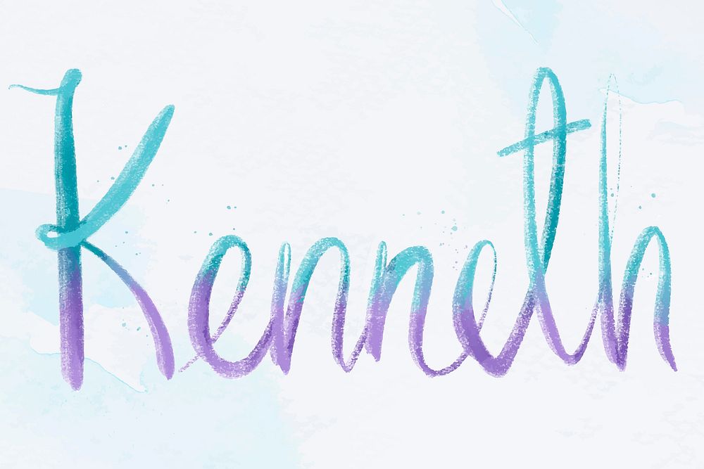 Kenneth vector male name calligraphy font