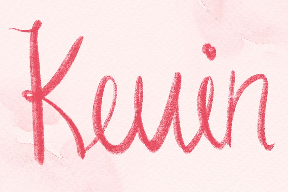 Kevin name pink word psd typography