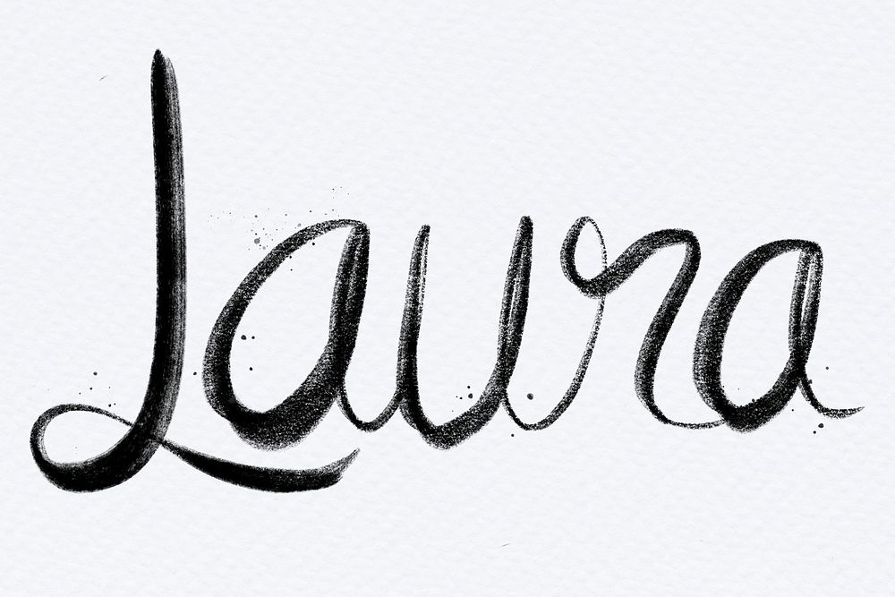 Hand drawn Laura psd font typography