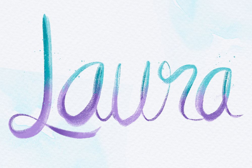 Laura name word psd pastel typography