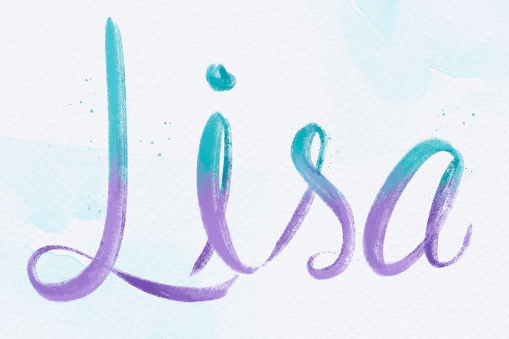 Lisa psd name hand lettering font