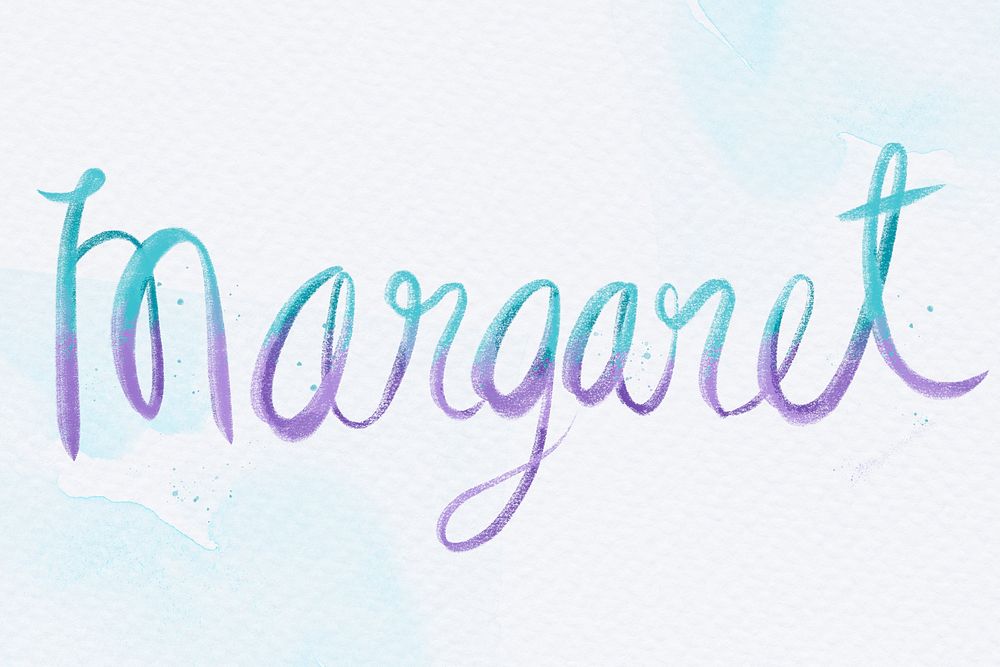 Margaret female psd name lettering font