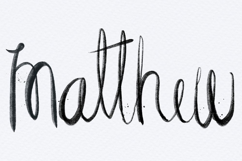 Hand drawn psd Matthew font typography