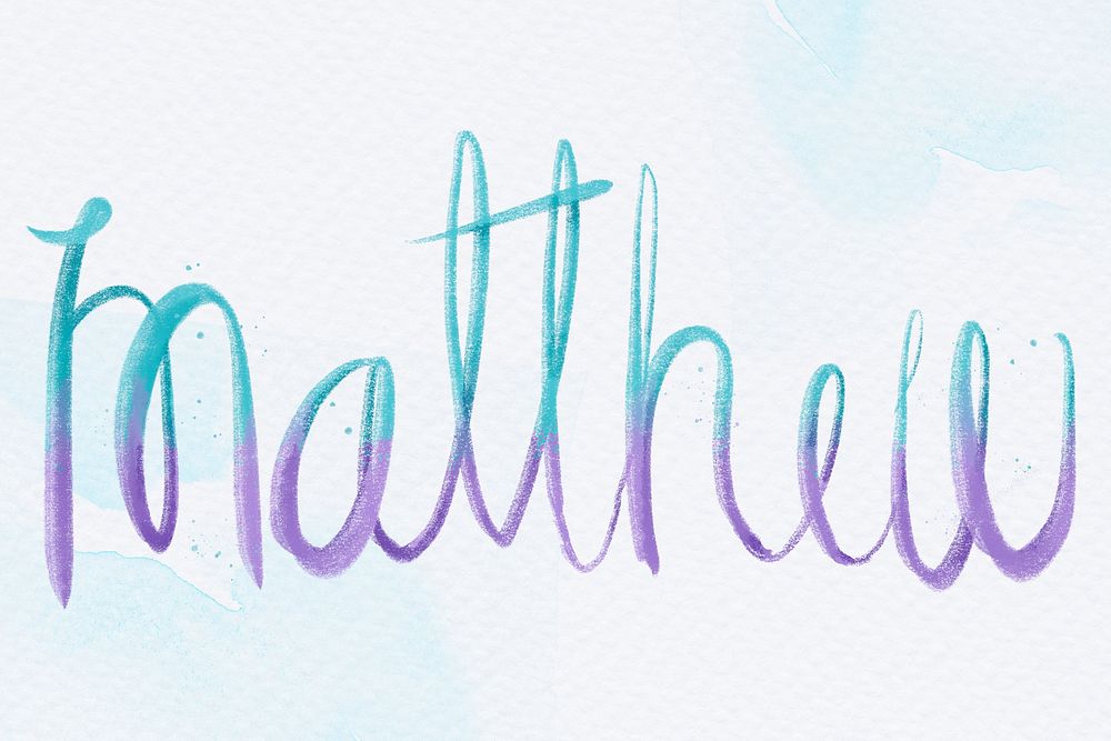 Matthew name hand lettering psd font