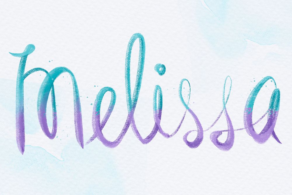 Melissa female name psd calligraphy font