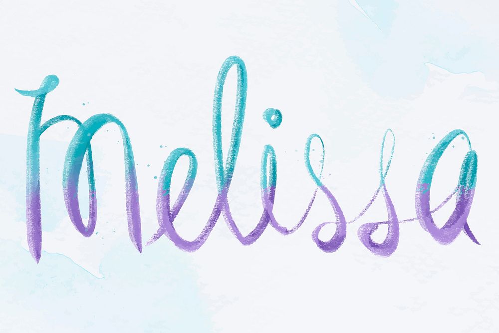 Melissa female name vector calligraphy font