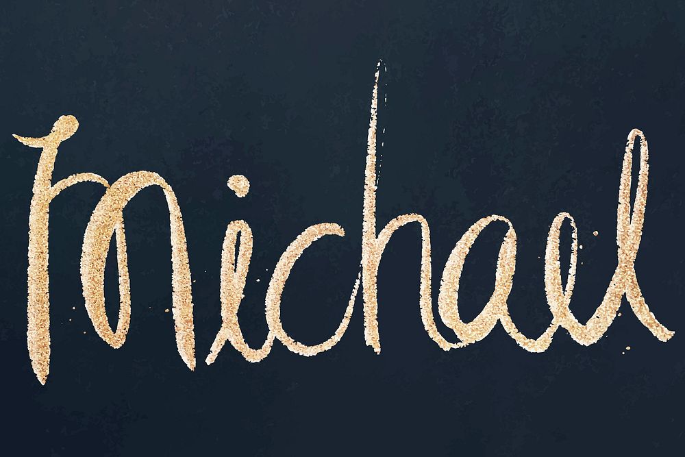 Michael sparkling gold font vector typography
