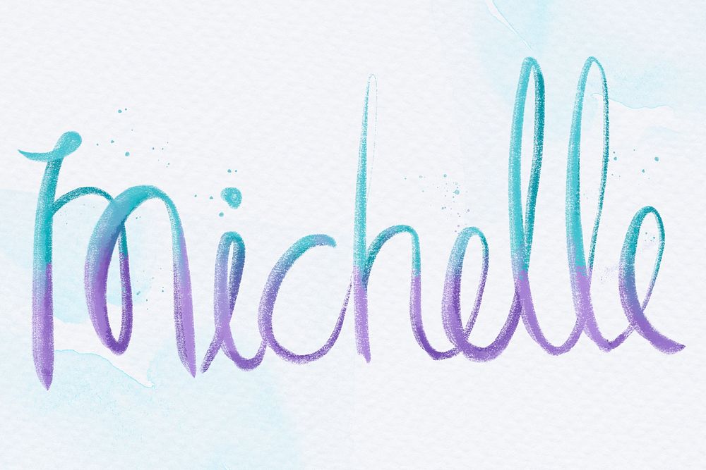 Michelle female name psd lettering font