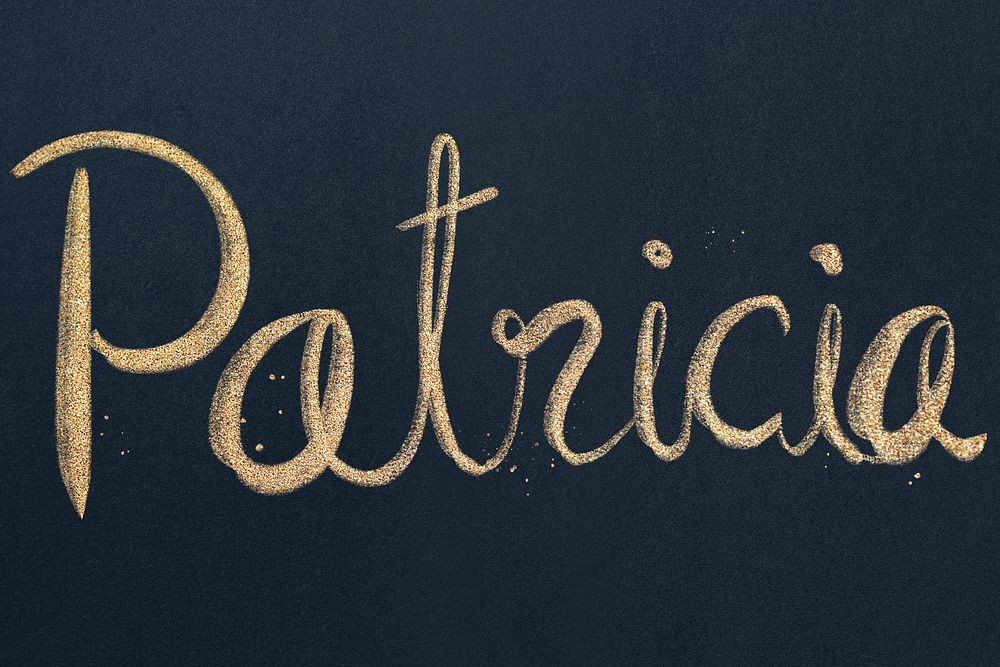 Patricia sparkling gold psd font typography