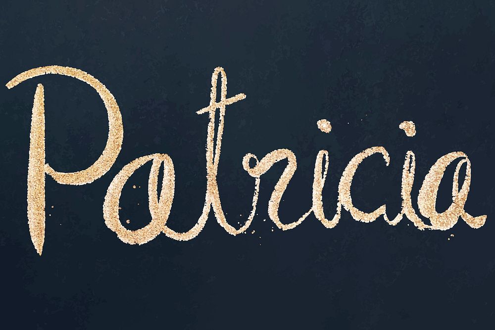 Patricia sparkling vector gold font typography
