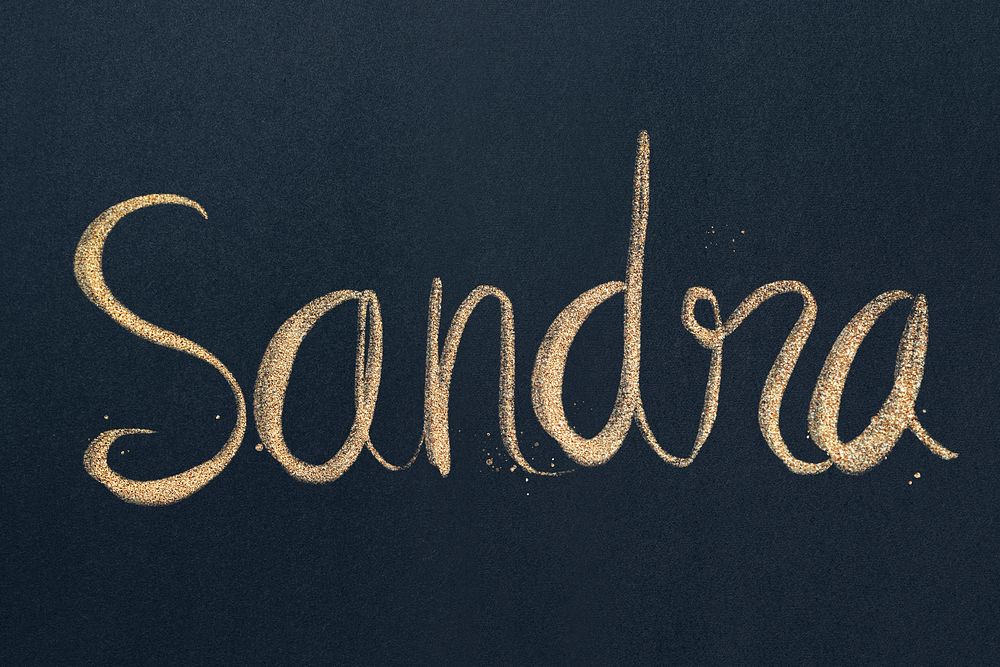 Sandra sparkling psd gold font typography