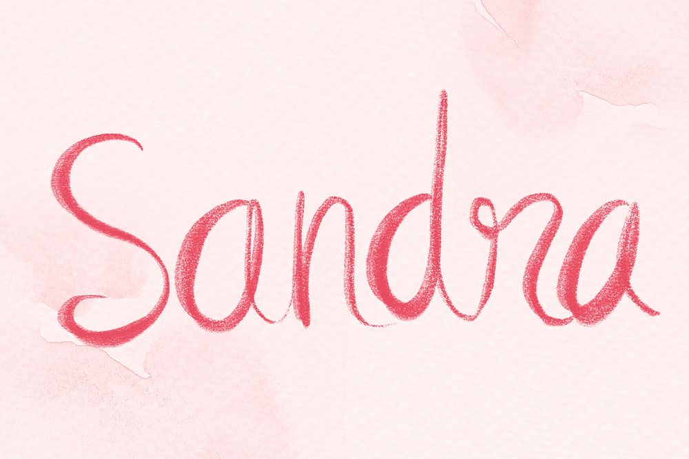Sandra name hand psd lettering font