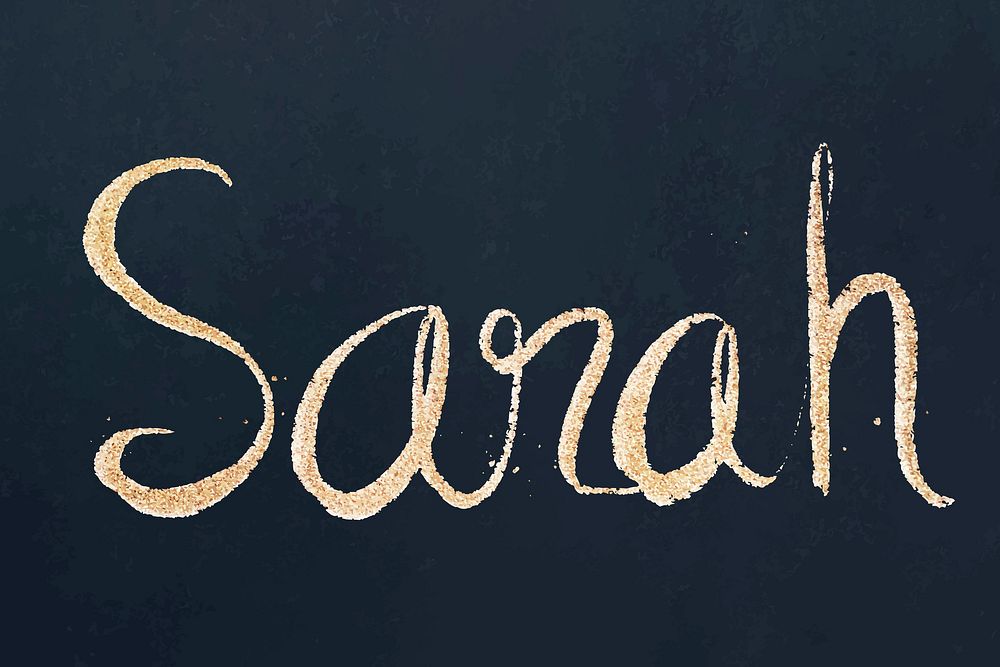 Sarah shimmery gold vector font typography