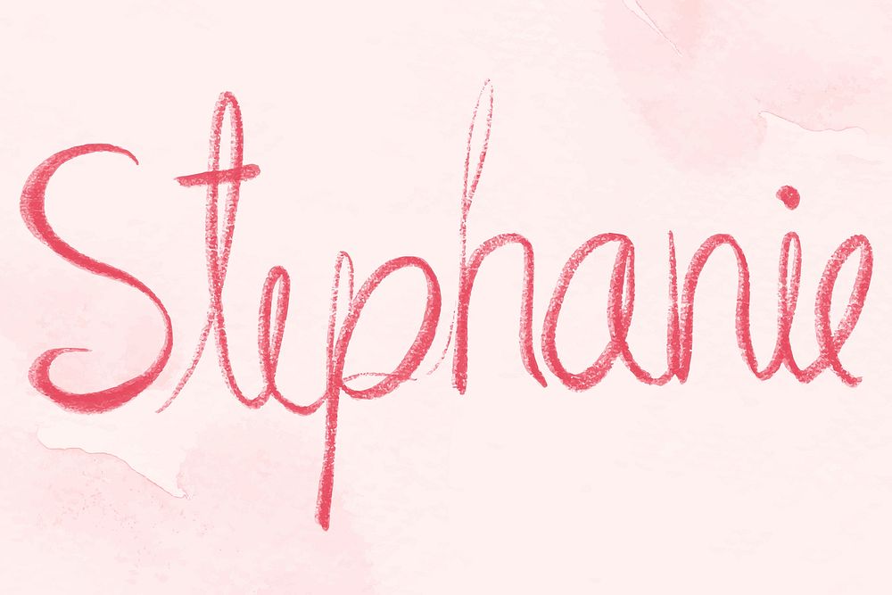Stephanie name pink vector lettering font