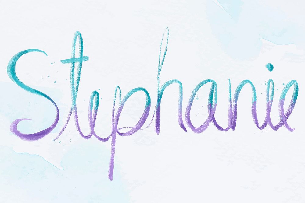 Stephanie female vector name calligraphy font