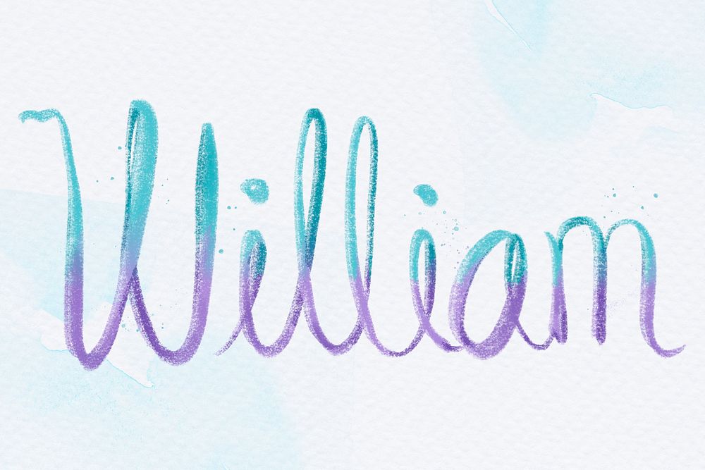 William psd two colored lettering font