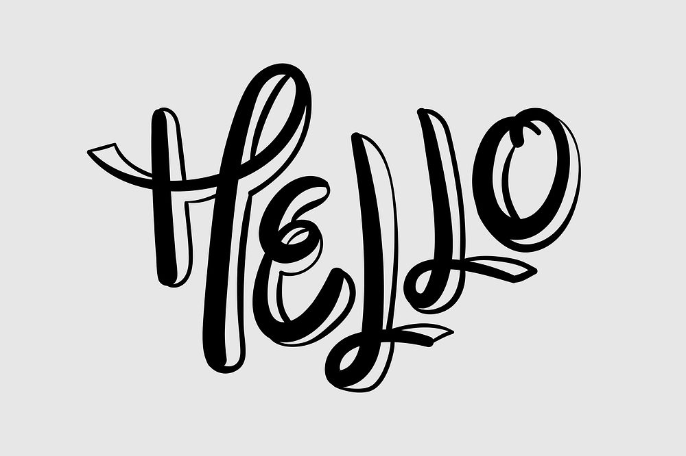Hello greeting message typography vector