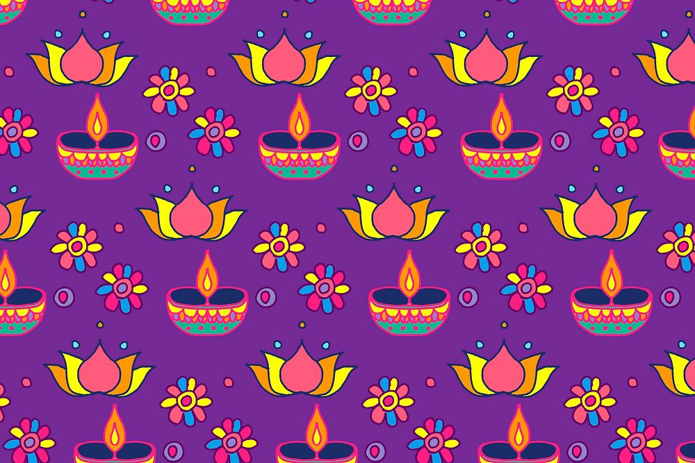 Diwali candle festival pattern background