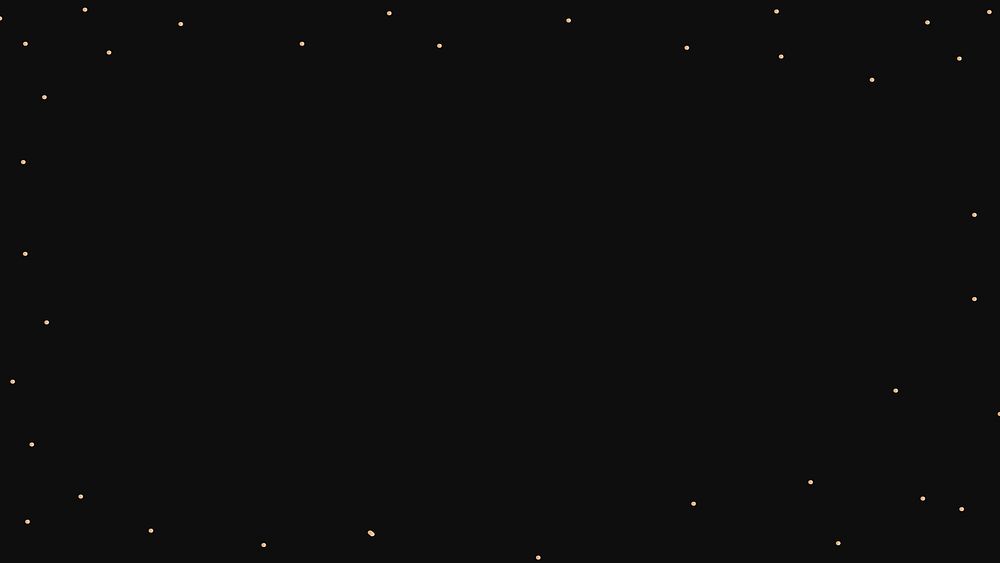Sparkly stars gold vector border starry sky on black background