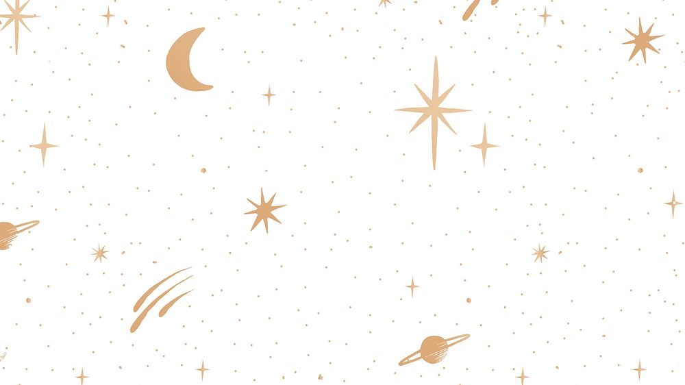 Galaxy gold starry sky on white background
