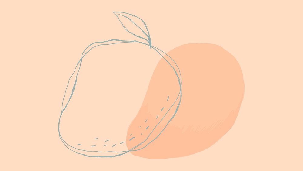 Fruit doodle mango vector design space