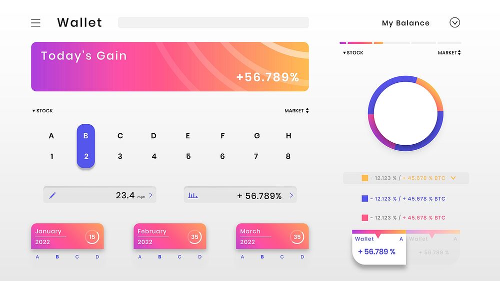 Personal stock portfolio application vector