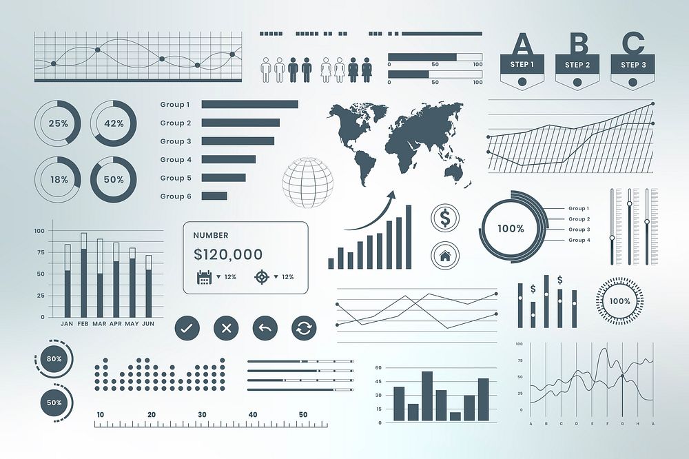 Marketing data analysis dashboard infographic