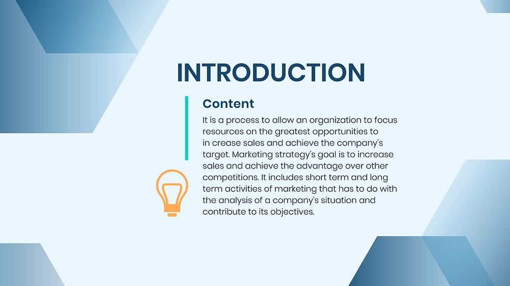 Corporate identity introduction vector slide editable template