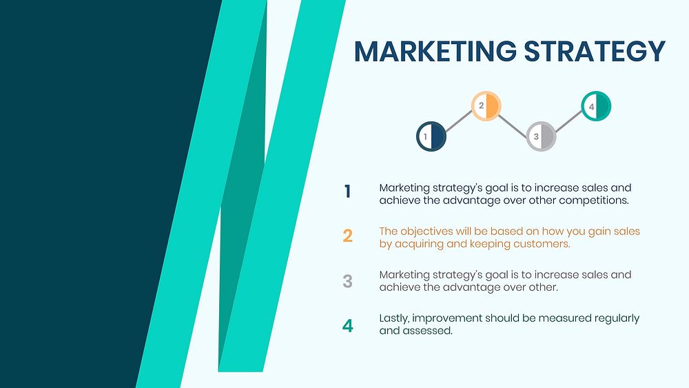 Marketing strategy presentation vector slide editable template