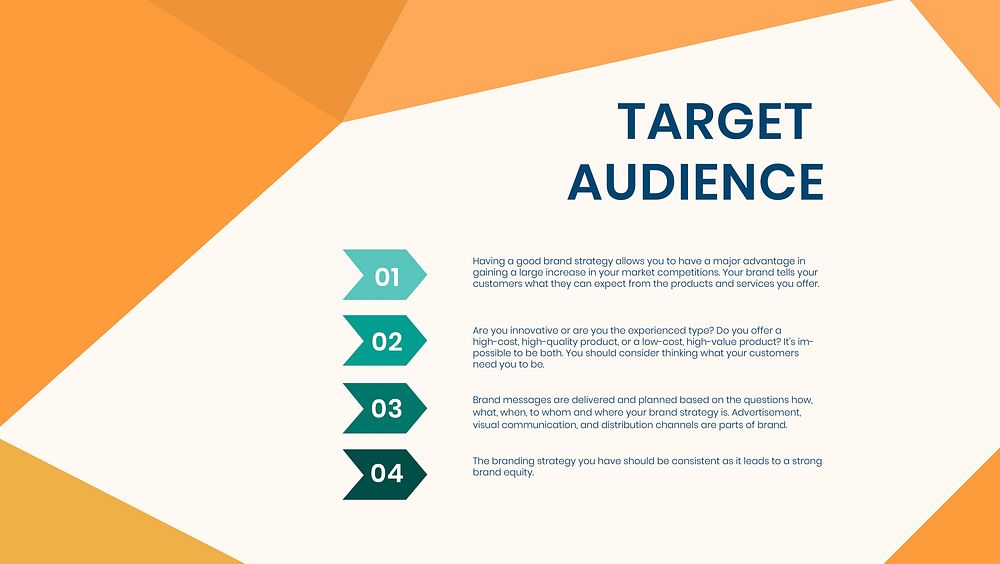 Target audience presentation vector slide editable template