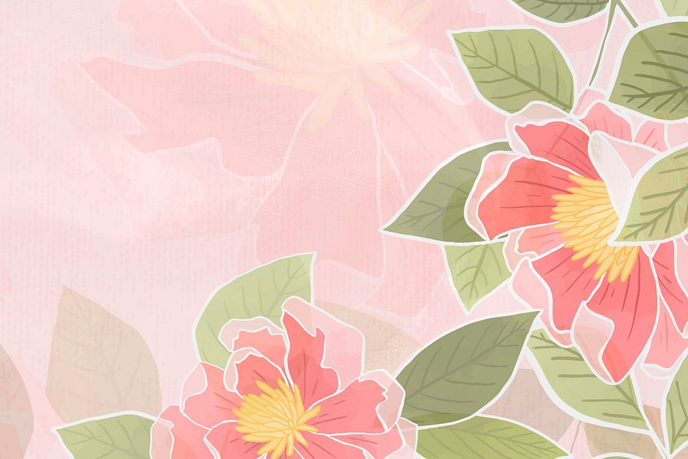 Hand drawn rose floral background