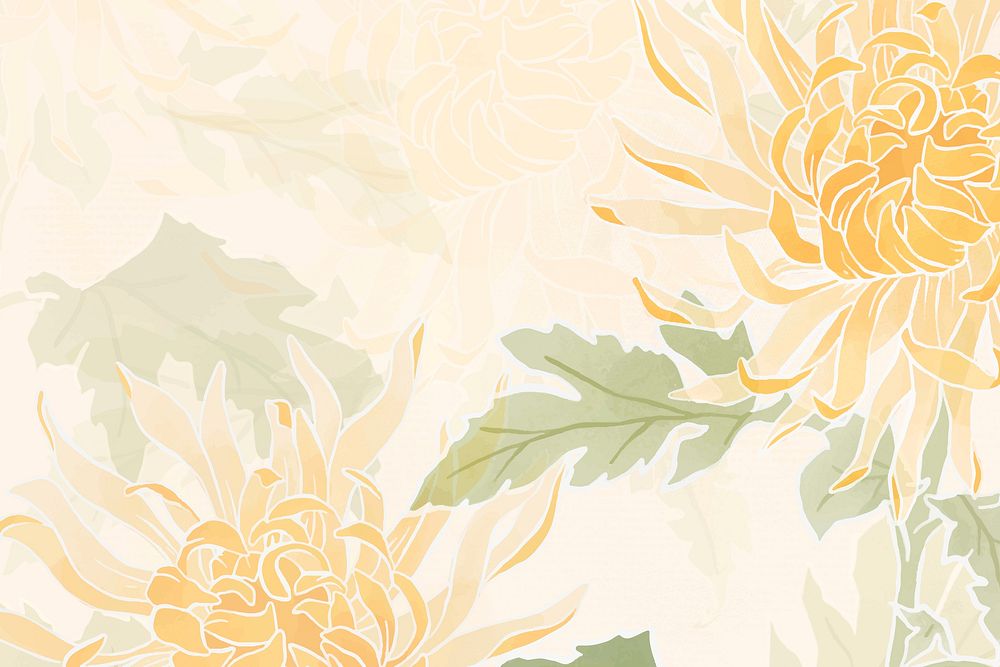 Hand-drawn chrysanthemum background vector