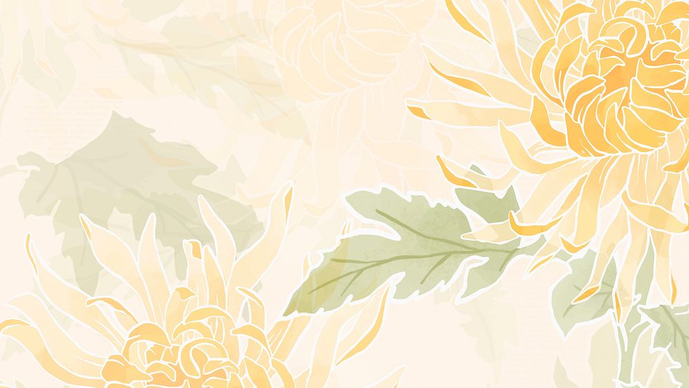 Hand-drawn chrysanthemum background vector